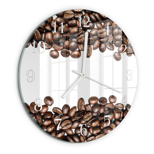 Glas wanduhr Kaffeebohnen