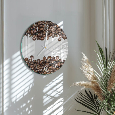 Glas wanduhr Kaffeebohnen