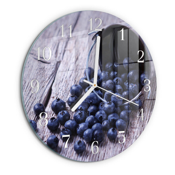 Glas wanduhr Blaubeeren