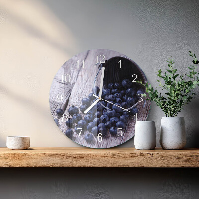 Glas wanduhr Blaubeeren