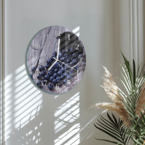Glas wanduhr Blaubeeren
