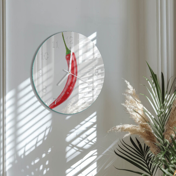 Glas wanduhr Chili-Pfeffer