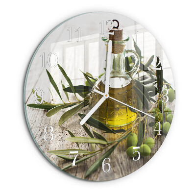 Glas wanduhr Olivenöl