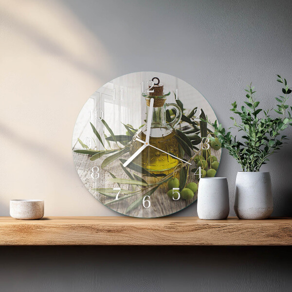 Glas wanduhr Olivenöl