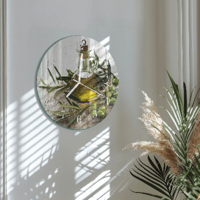 Glas wanduhr Olivenöl
