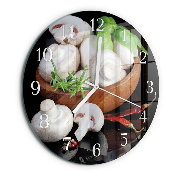 Glas wanduhr Pilze