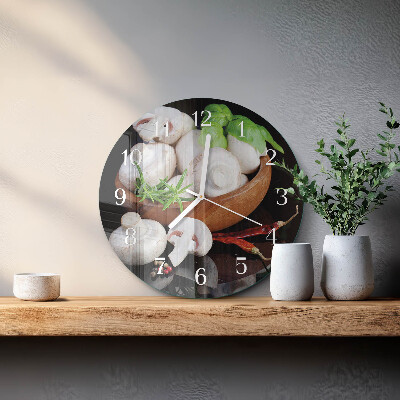 Glas wanduhr Pilze