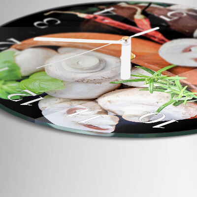 Glas wanduhr Pilze