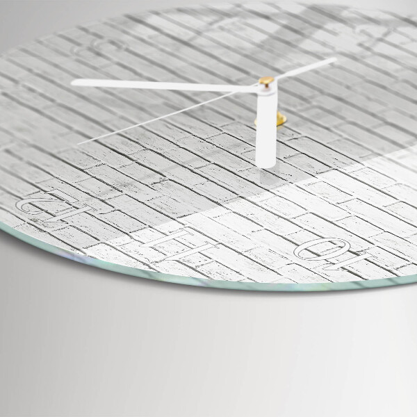 Glas wanduhr Ziegelmauer