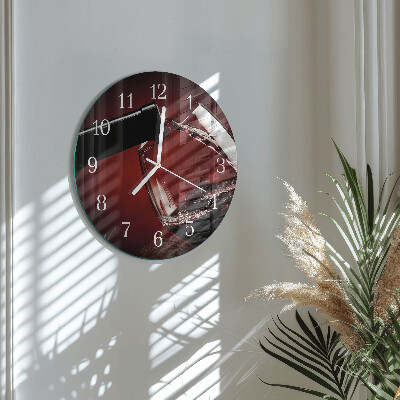 Glas wanduhr Weinglas