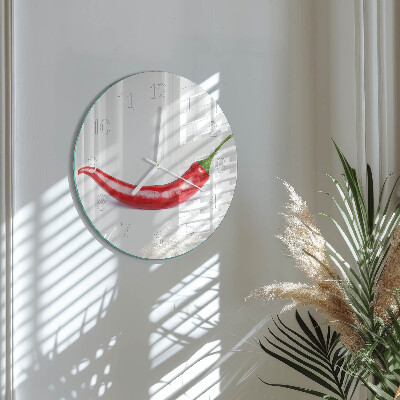 Glas wanduhr Chili-Pfeffer