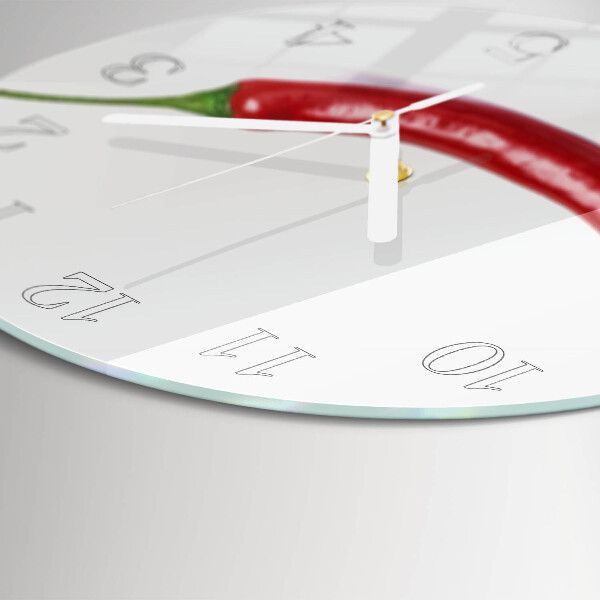 Glas wanduhr Chili-Pfeffer