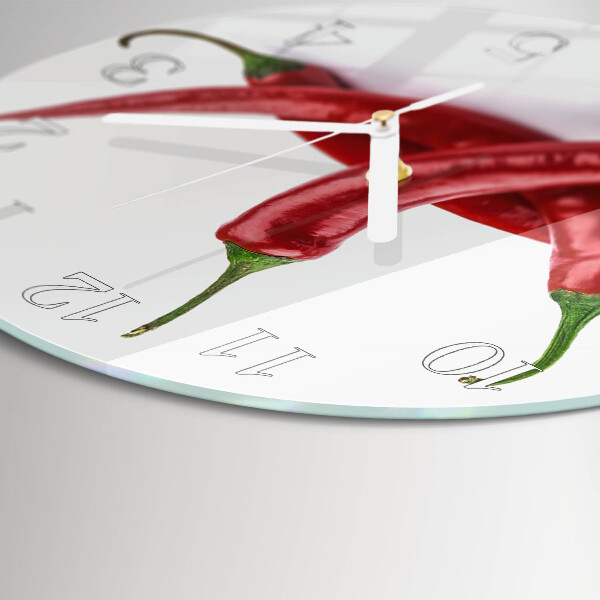 Glas wanduhr Chilischoten