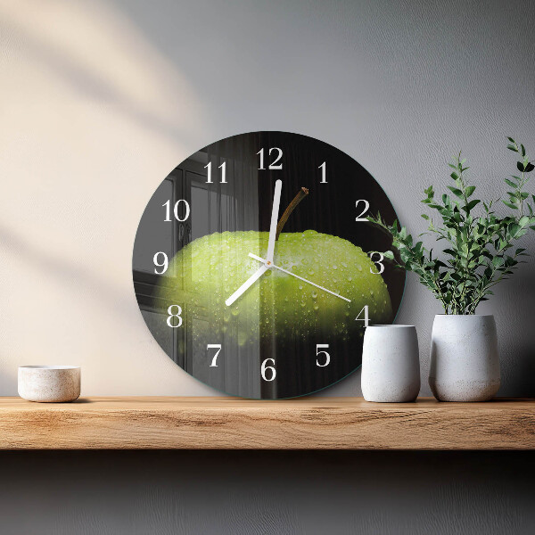 Glas wanduhr Apfel