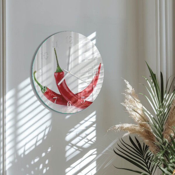 Glas wanduhr Chilischoten