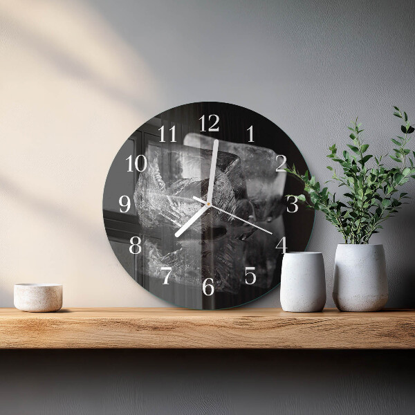 Glas wanduhr Eiswürfel