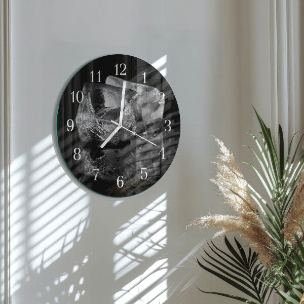 Glas wanduhr Eiswürfel