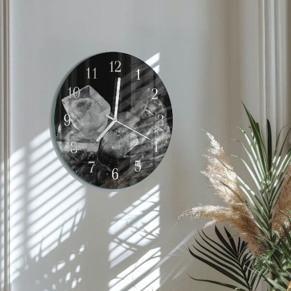Glas wanduhr Eiswürfel