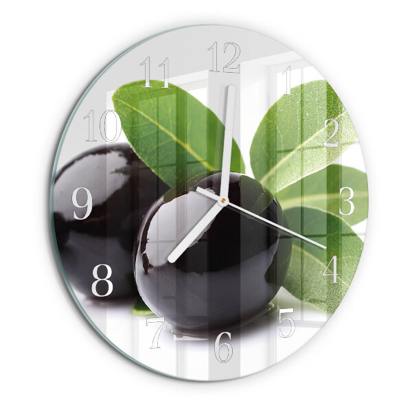 Glas wanduhr Oliven
