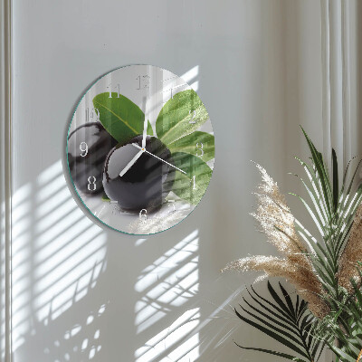 Glas wanduhr Oliven