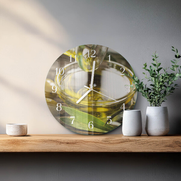 Glas wanduhr Olivenöl