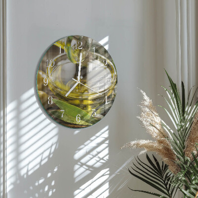 Glas wanduhr Olivenöl