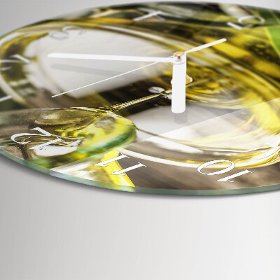 Glas wanduhr Olivenöl