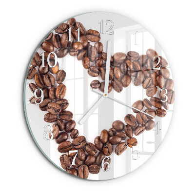 Glas wanduhr Kaffeebohnen