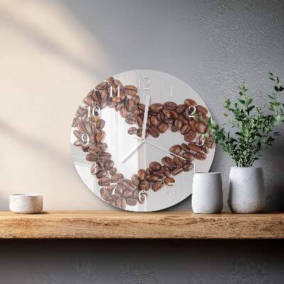 Glas wanduhr Kaffeebohnen