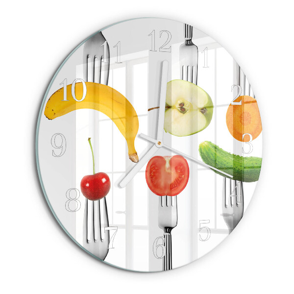Glas wanduhr Obst