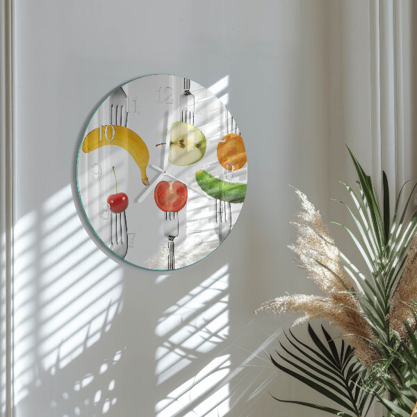 Glas wanduhr Obst