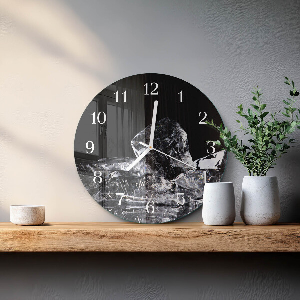 Glas wanduhr Eiswürfel