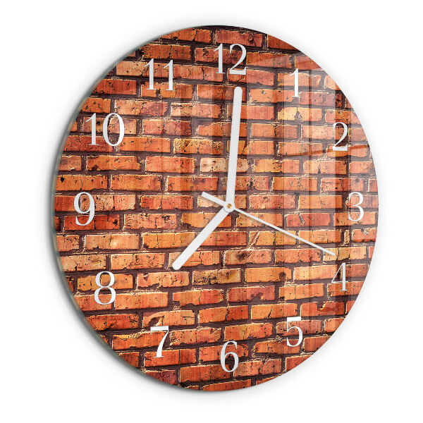 Glas wanduhr Ziegelmauer