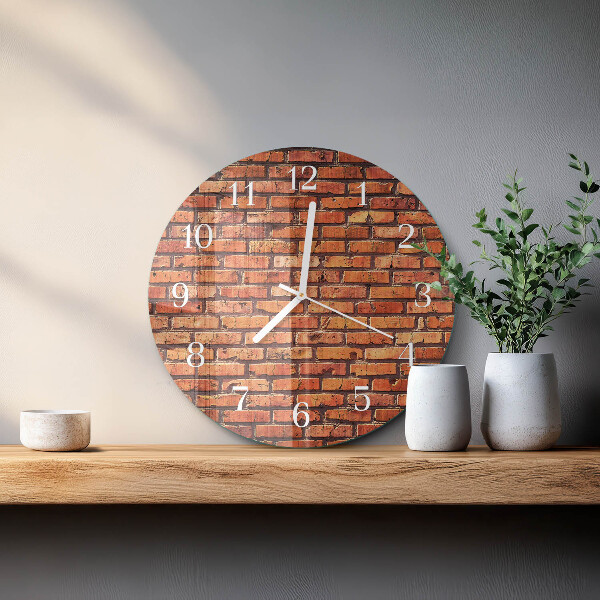 Glas wanduhr Ziegelmauer