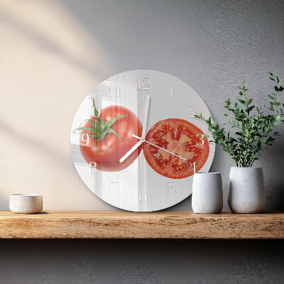 Glas wanduhr Tomaten