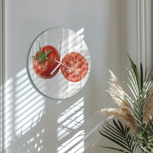Glas wanduhr Tomaten