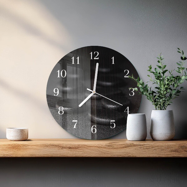 Glas wanduhr Zen-Steine