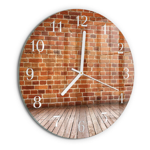 Glas wanduhr Ziegelmauer