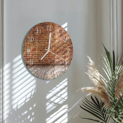 Glas wanduhr Ziegelmauer