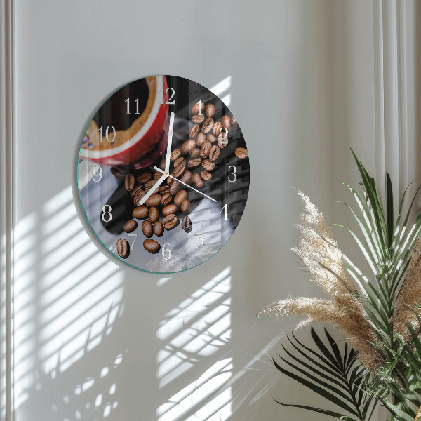Glas wanduhr Tasse Kaffee