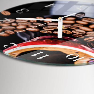 Glas wanduhr Tasse Kaffee