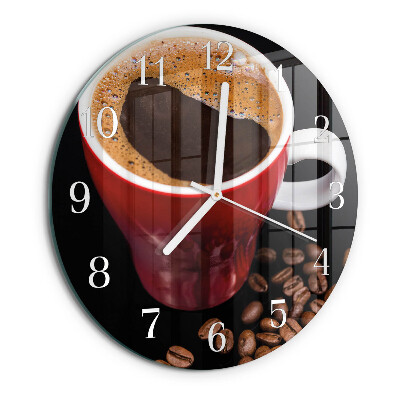 Glas wanduhr Tasse Kaffee