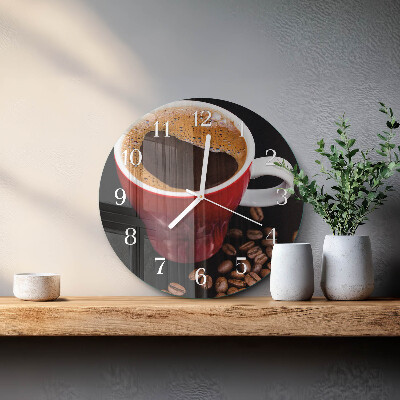 Glas wanduhr Tasse Kaffee