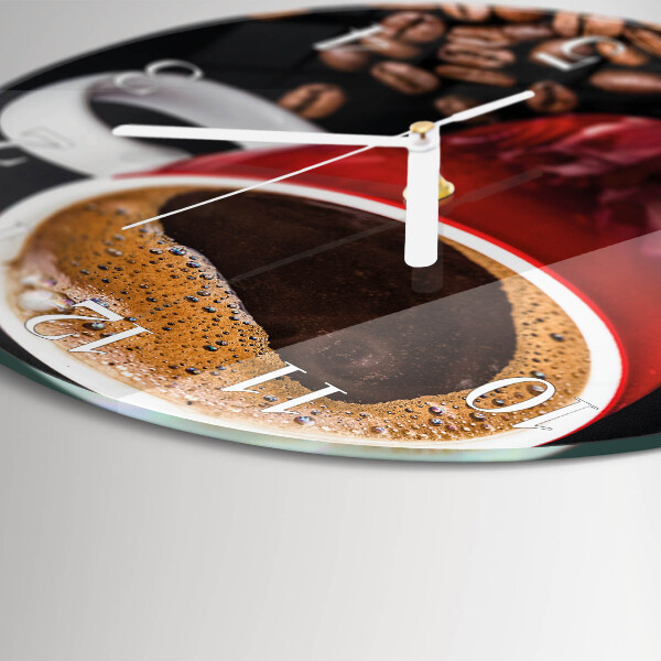 Glas wanduhr Tasse Kaffee