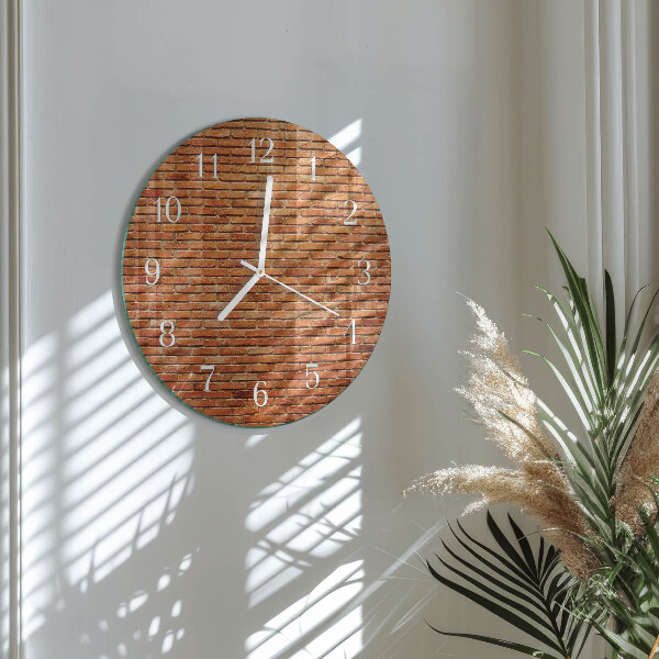 Glas wanduhr Ziegelsteine
