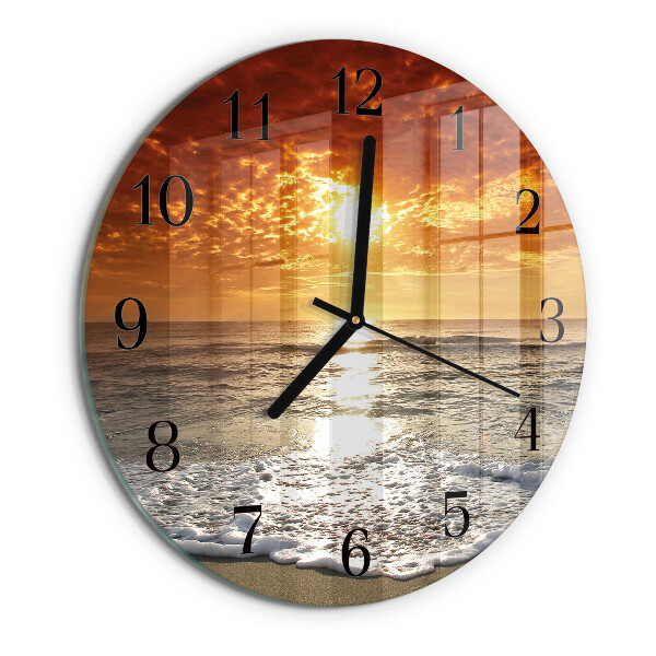 Wanduhr rund Strand Meer