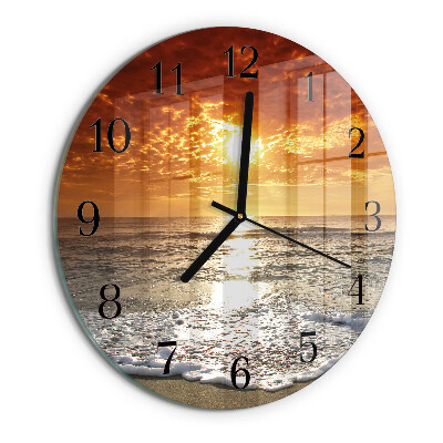 Wanduhr rund Strand Meer