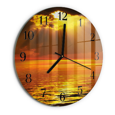 Wanduhr rund Sonnenuntergang