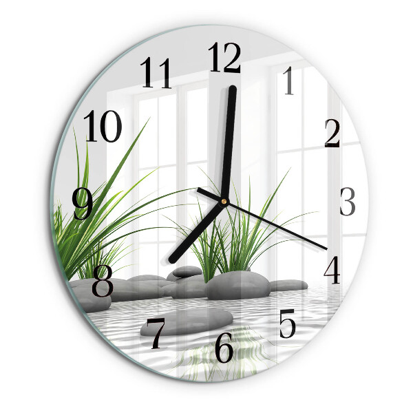Wanduhr rund Steine