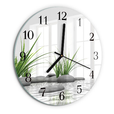 Wanduhr rund Steine
